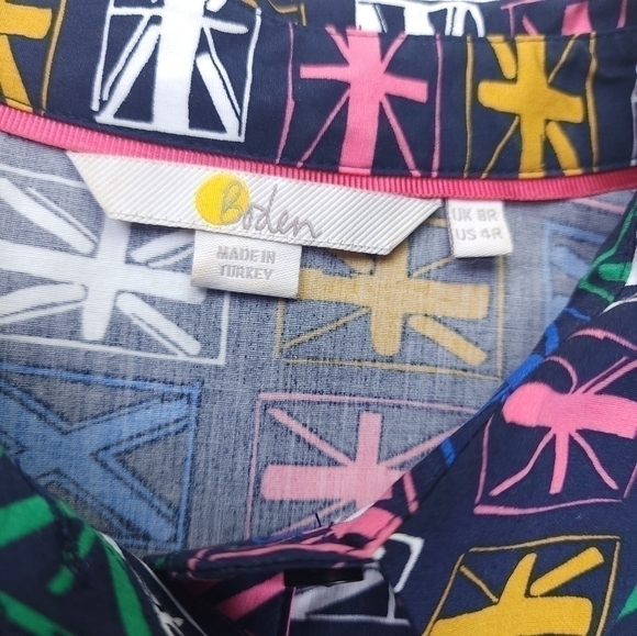 Boden Navy Patterned Dress Sz 4R - Picture 7 of 13